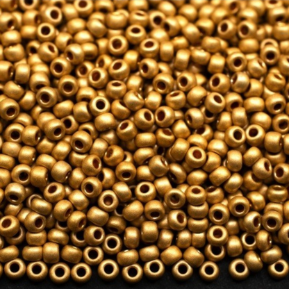 10/0 18581 matte Preciosa tjekkiske glas Perler Rocailles 2,3 mm. Guldmetallic - Terra farvet.
