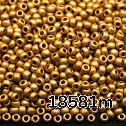 10/0 18581 matte Preciosa tjekkiske glas Perler Rocailles 2,3 mm. Guldmetallic - Terra farvet.