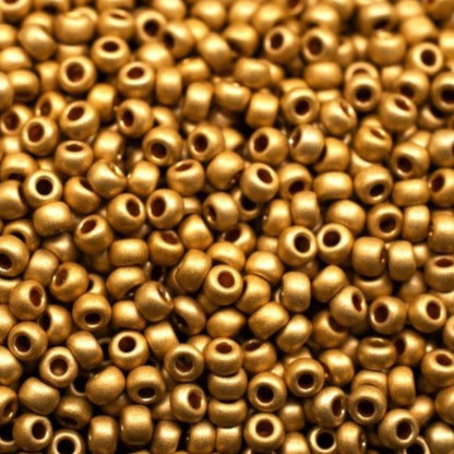 10/0 18581 matte Preciosa tjekkiske glas Perler Rocailles 2,3 mm. Guldmetallic - Terra farvet.