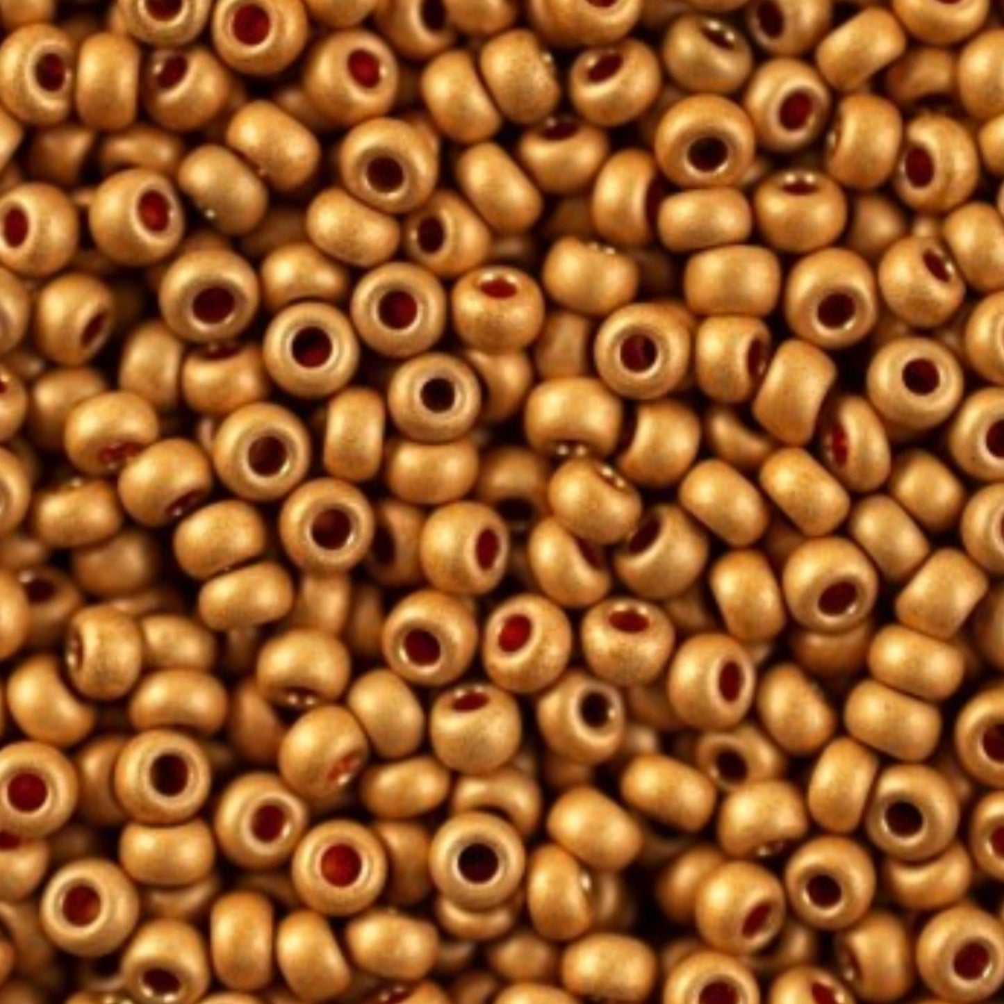 Perline di vetro ceco Preciosa 10/0 18583 opache Rocaille 2,3 mm. Oro metallico - Terra tinto.