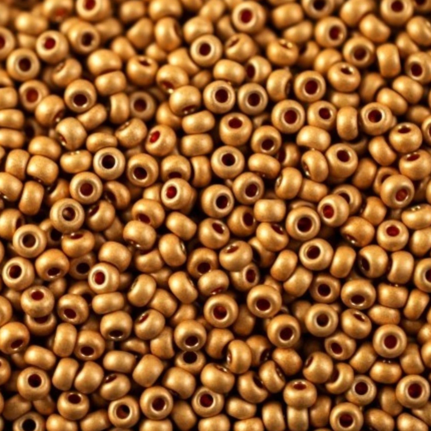 Perline di vetro ceco Preciosa 10/0 18583 opache Rocaille 2,3 mm. Oro metallico - Terra tinto.
