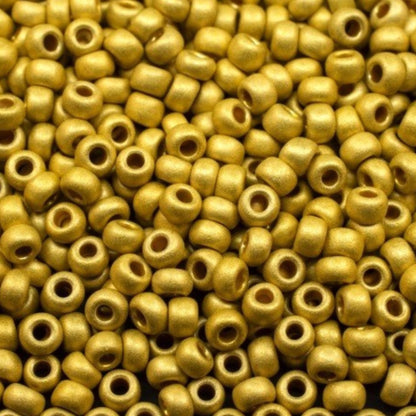 10/0 18586 matte Preciosa böhmische Glasperlen Rocailles 2,3 mm. Gold Metallic – Terra gefärbt.