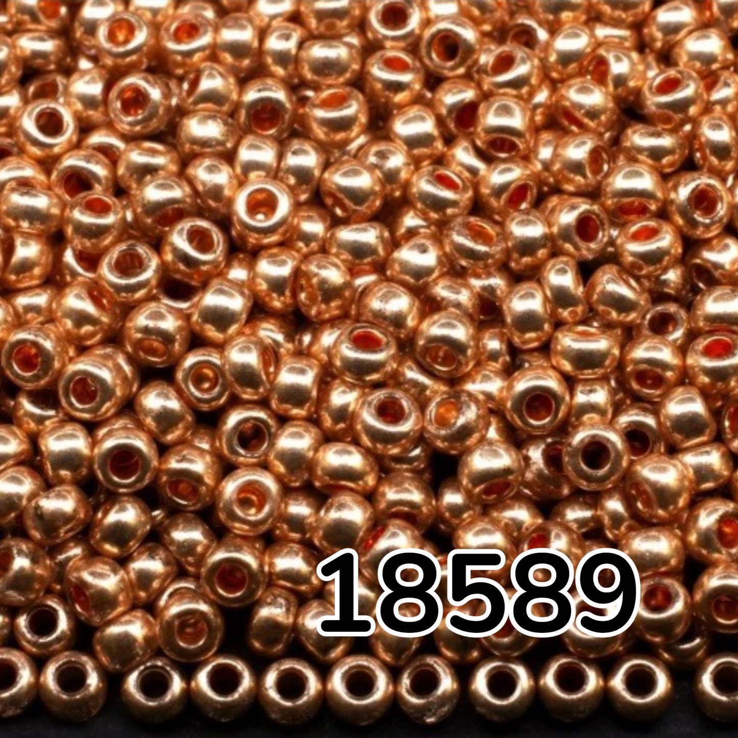 10/0 18589 Preciosa tschechische Glasperlen Rocailles 2,3 mm. Pink Gold Metallic – Terra gefärbt.