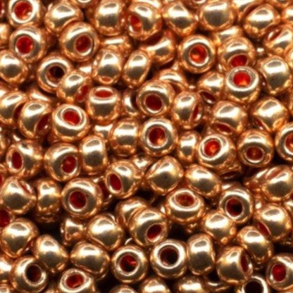 6/0 18589 Preciosa Чехски стъклени Малки Мъниста Рокайли 4.1mm. Оранжево Металик.