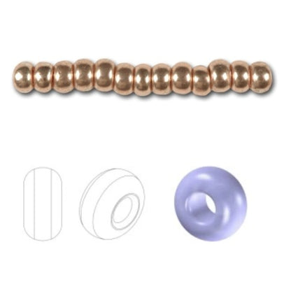 6/0 18589 Preciosa Чехски стъклени Малки Мъниста Рокайли 4.1mm. Оранжево Металик.