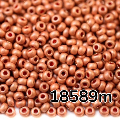 10/0 18589 matte Preciosa tjekkiske glasperler Rocailles 2,3 mm. Pink guld metallic - Terra farvet.