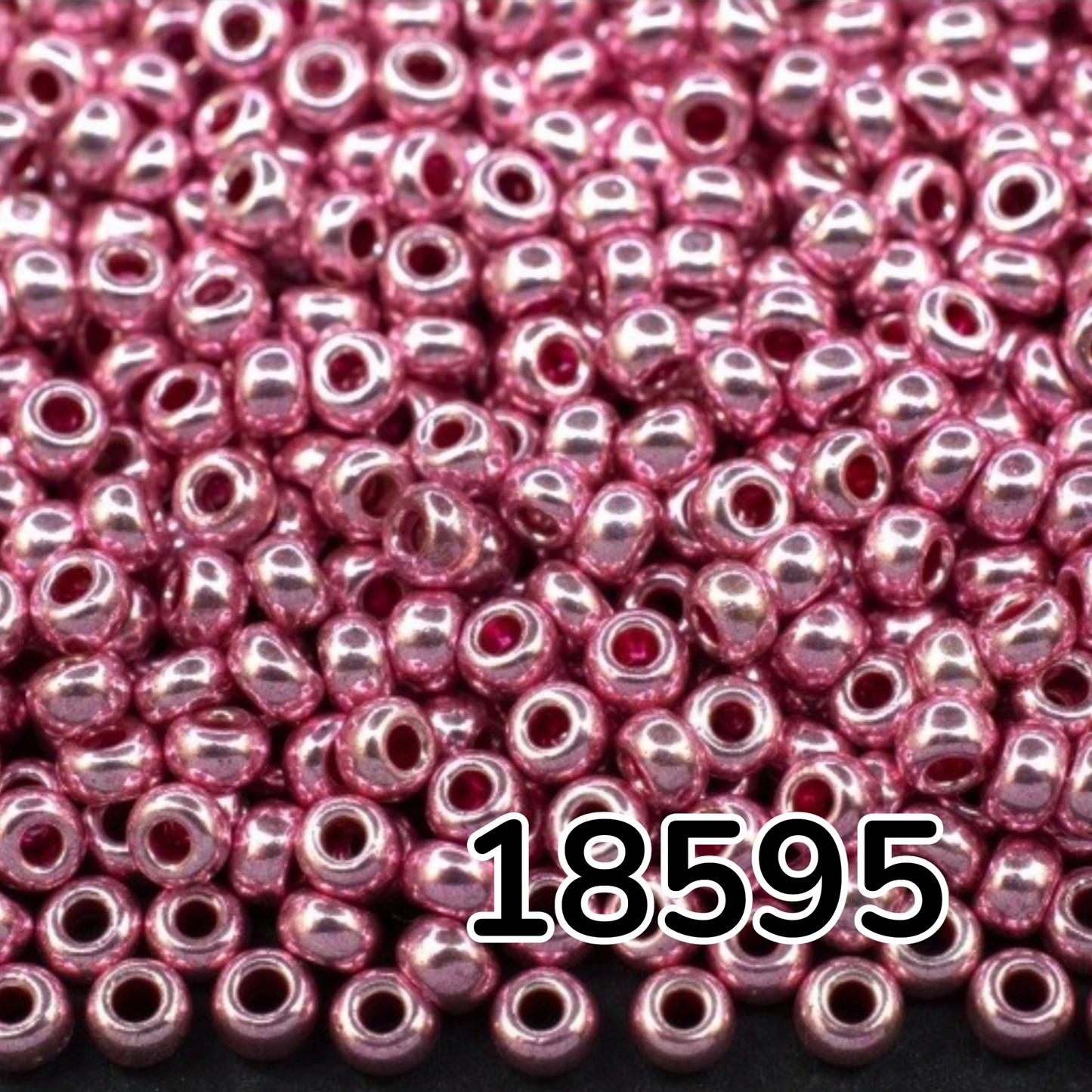 10/0 18595 Preciosa Czech Glass Seed Beads Rocailles 2.3mm. Pink Metallic - Terra Dyed.
