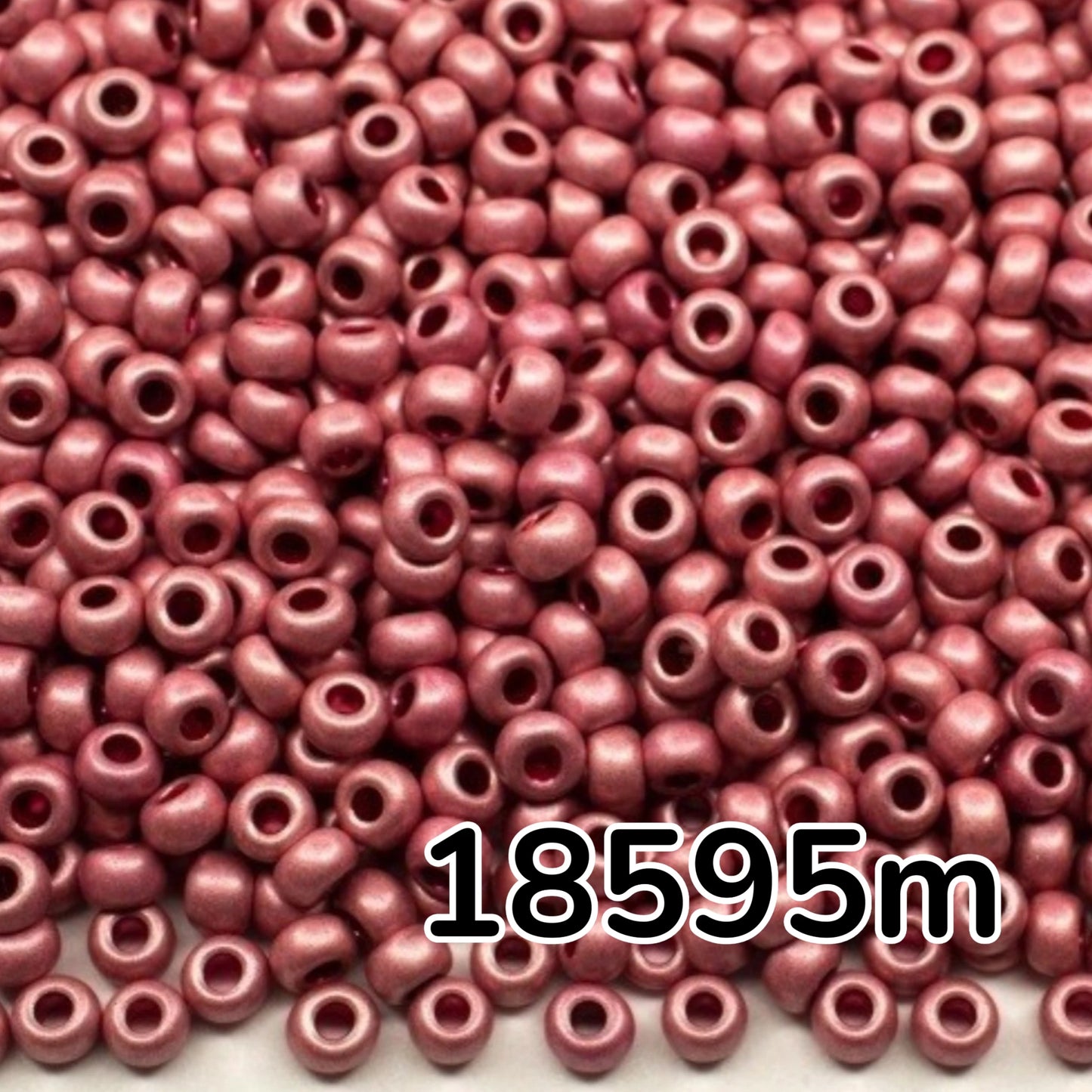 10/0 18595 matte Preciosa Czech Glass Seed Beads Rocailles 2.3mm. Pink Metallic - Terra Dyed.