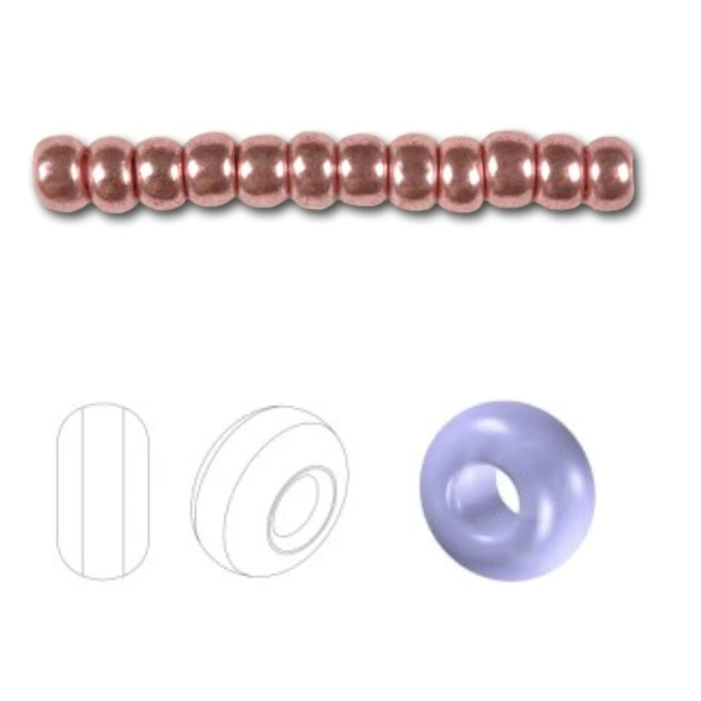 6/0 18598 Preciosa čehu stikla Pērlītes Rokaja 4.1mm. Sarkani rozā metāliskas.