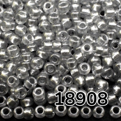 10/0 18908 Preciosa tjekkiske glasperler Rocailles 2.3mm. Sølvfarvet metallisk indfarvet krystal.
