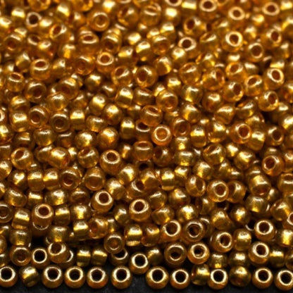 10/0 18984 Preciosa Çek Cam Kum Boncuğu Rocaille Boncuk 2.3mm. Turuncu Metalik Boyalı Kristal.