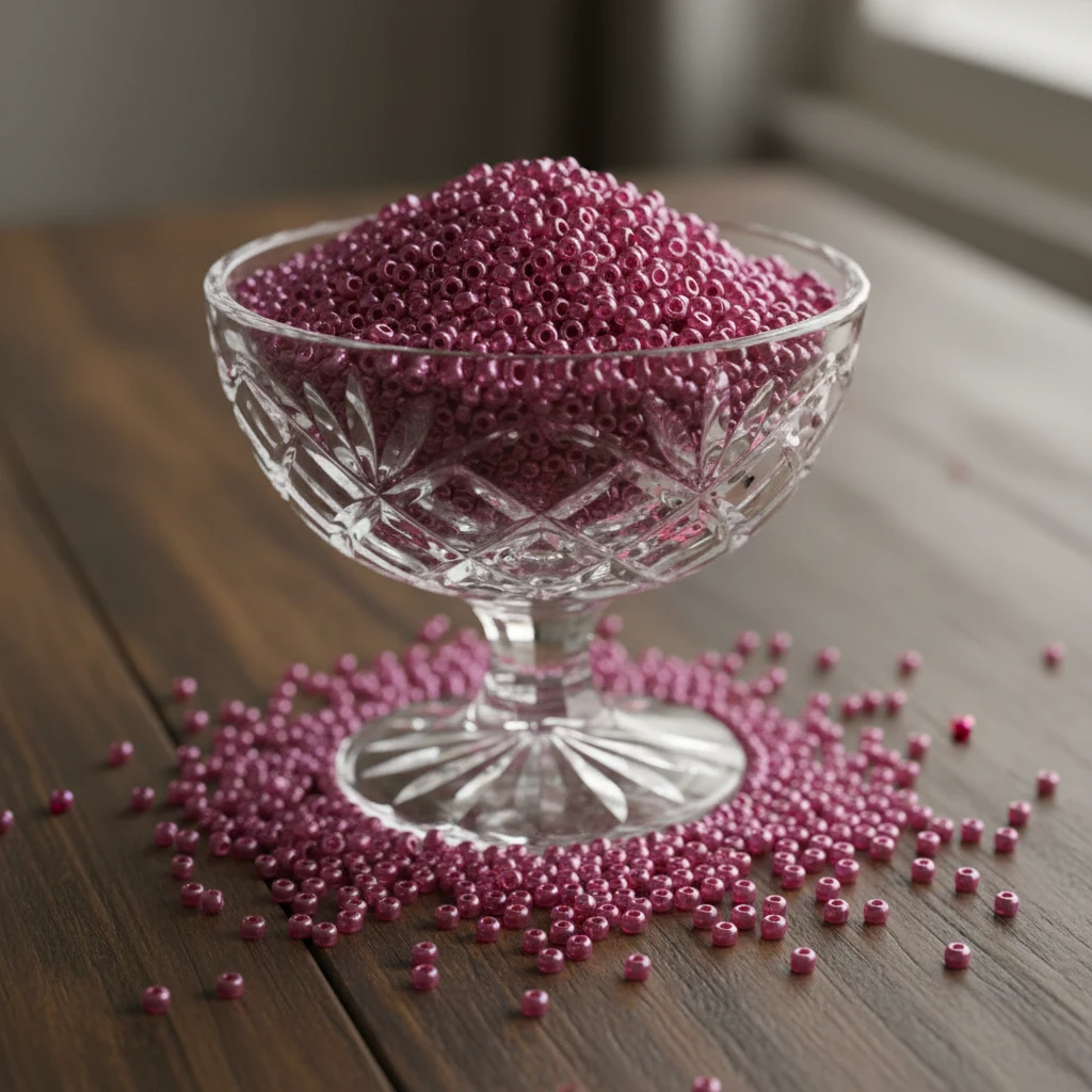 10/0 18996 Preciosa Perles de Rocaille en verre tchèque 2.3mm. Cristal teinté violet métallisé.
