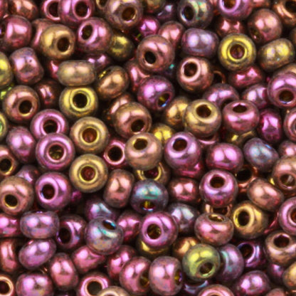 10/0 19195 Preciosa Tjeckiska glaspärlor Rocaillepärlor 2,3 mm. Bronsröd iris.
