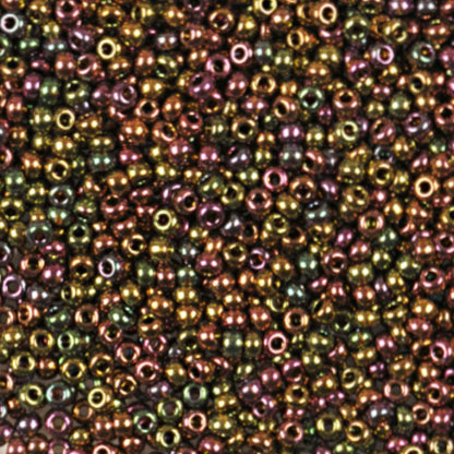 10/0 19195 Preciosa Tjeckiska glaspärlor Rocaillepärlor 2,3 mm. Bronsröd iris.
