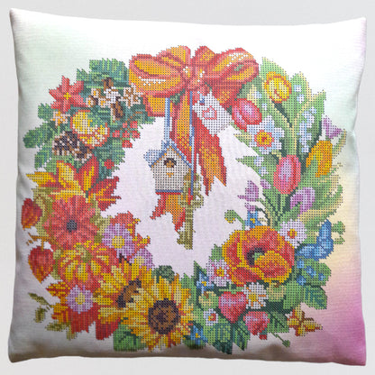 Pillow Bead embroidery Kit - DIY Bead Craft for a Charming Home Decor - VadymShop