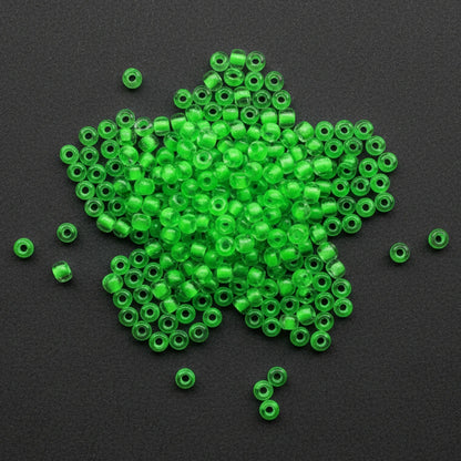 2/0 08756 Preciosa Tsjechisch glas Kralen Rocaillekralen 6.1mm. Kristal, Neon groen met lijn.