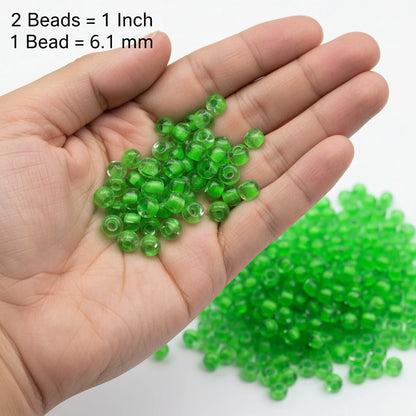 2/0 08756 Preciosa Tsjechisch glas Kralen Rocaillekralen 6.1mm. Kristal, Neon groen met lijn.