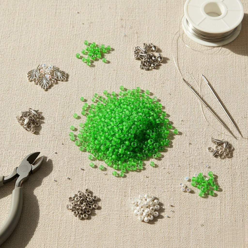 2/0 08756 Preciosa Tsjechisch glas Kralen Rocaillekralen 6.1mm. Kristal, Neon groen met lijn.