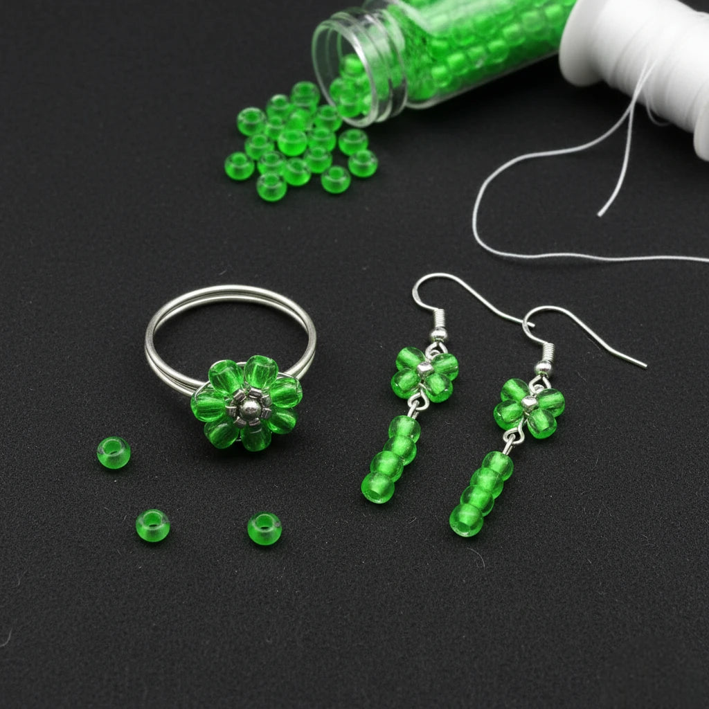 2/0 08756 Preciosa Tsjechisch glas Kralen Rocaillekralen 6.1mm. Kristal, Neon groen met lijn.