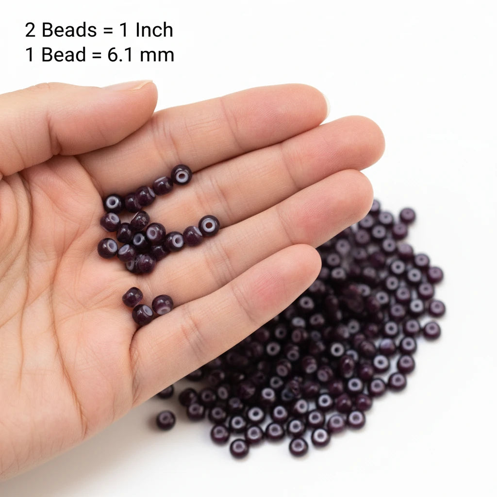 2/0 23708 Preciosa Czech Glass Seed Beads Rocailles 6.1mm. Violet Cornelian.