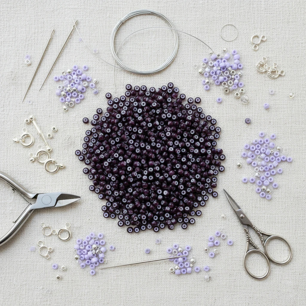 2/0 23708 Preciosa Czech Glass Seed Beads Rocailles 6.1mm. Violet Cornelian.