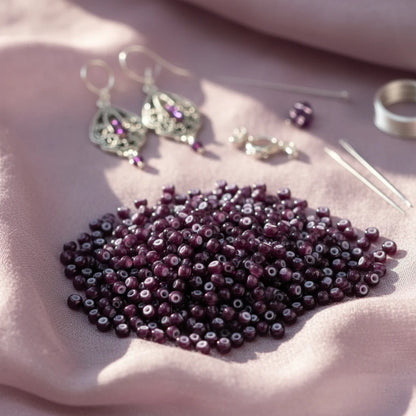 2/0 23708 Preciosa Czech Glass Seed Beads Rocailles 6.1mm. Violet Cornelian.