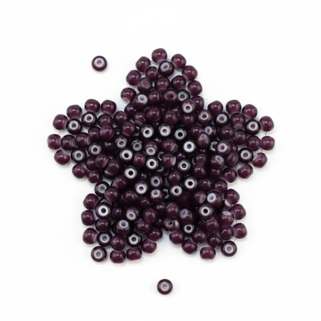 2/0 23708 Preciosa Czech Glass Seed Beads Rocailles 6.1mm. Violet Cornelian.