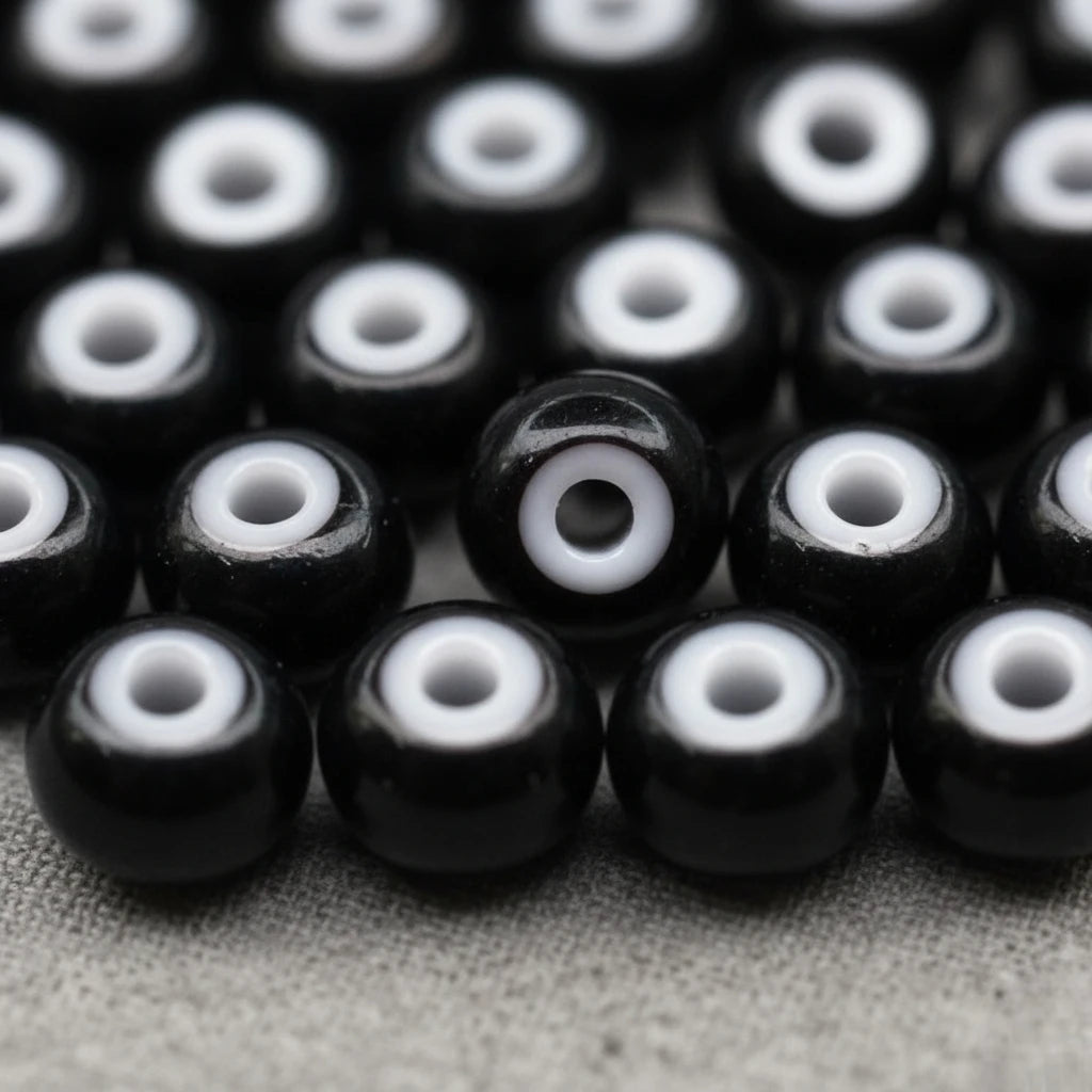 2/0 23798 Preciosa Tsjekkiske glass små perler Rocailleperler 6.1mm. Cornelian svart.