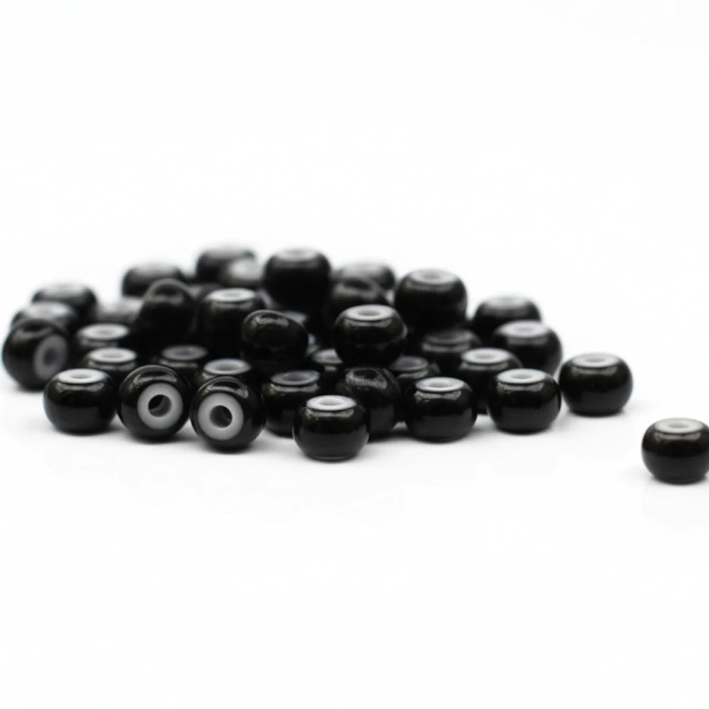 2/0 23798 Preciosa Tsjekkiske glass små perler Rocailleperler 6.1mm. Cornelian svart.