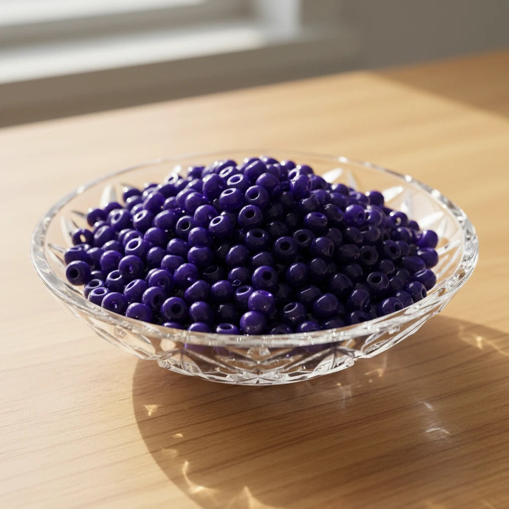 2/0 33070 Preciosa Чехия Стеклянный Бисер Рокайль 6.1mm. Непрозрачный Темно-Синий.