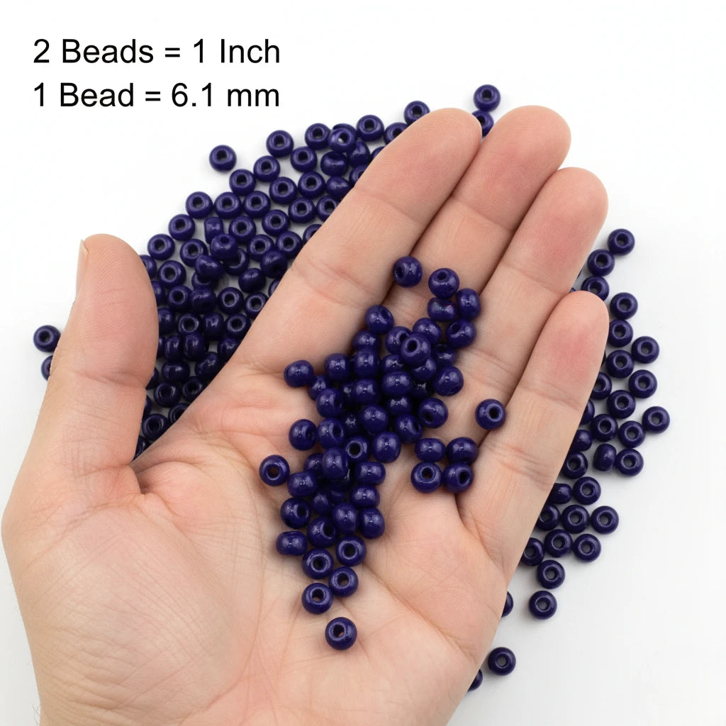 2/0 33070 Preciosa Чехия Стеклянный Бисер Рокайль 6.1mm. Непрозрачный Темно-Синий.
