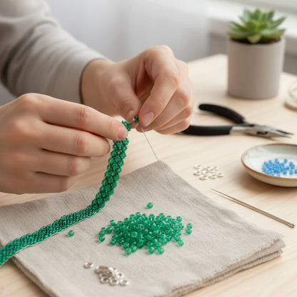 2/0 38358 Preciosa Чешское стекло Бисер Рокайль 6.1mm. Цвет с внутренним покрытием зелёный.