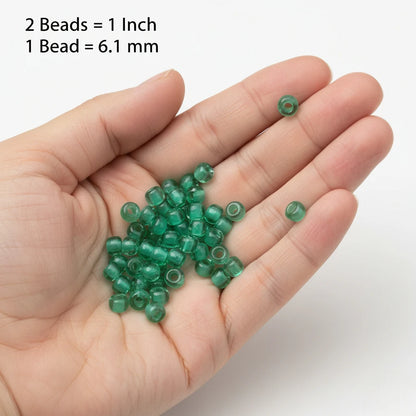 2/0 38358 Preciosa Чешское стекло Бисер Рокайль 6.1mm. Цвет с внутренним покрытием зелёный.