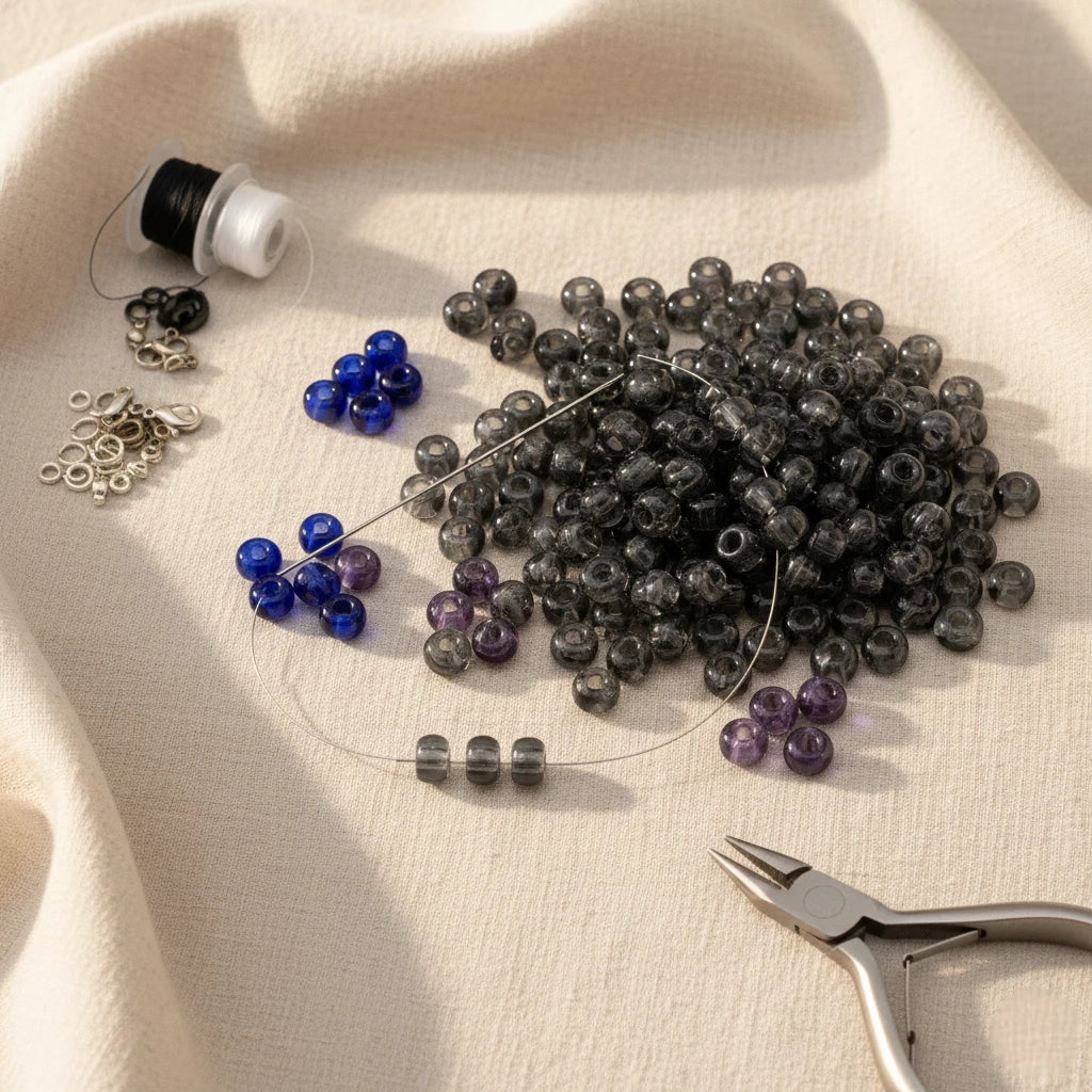 2/0 40010 Preciosa Çek Cam Kum Boncuğu Rocaille Boncuk 6.1mm. Şeffaf Gri.