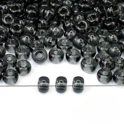 2/0 40010 Preciosa Çek Cam Kum Boncuğu Rocaille Boncuk 6.1mm. Şeffaf Gri.