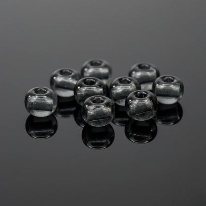 2/0 40010 Preciosa Çek Cam Kum Boncuğu Rocaille Boncuk 6.1mm. Şeffaf Gri.