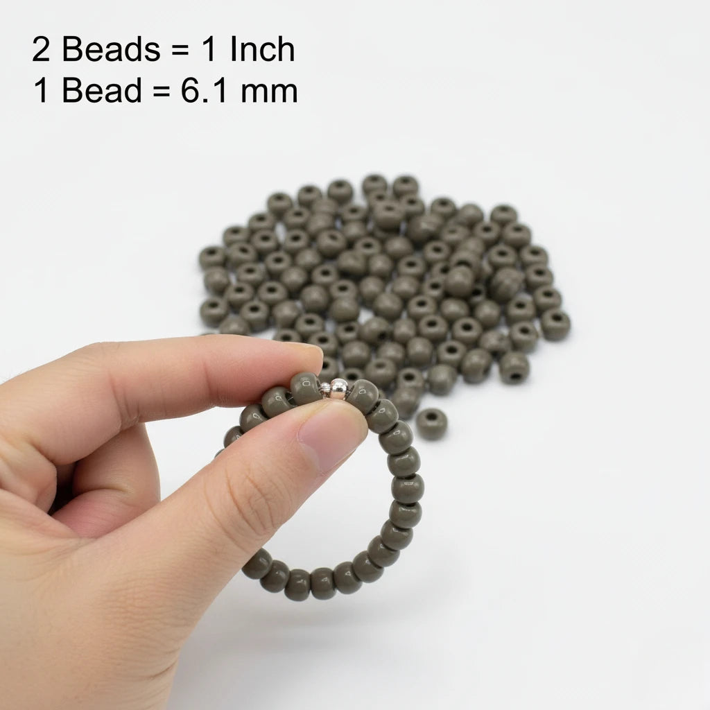 2/0 43020 Preciosa Czech Glass Koraliki Rocailles 6.1mm. Nieprzezroczysty szary.