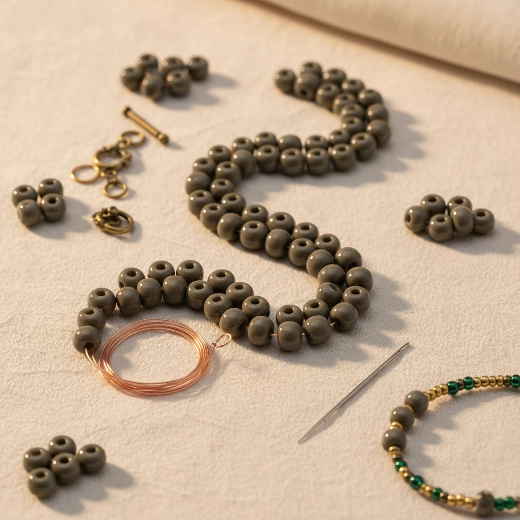 2/0 43020 Preciosa Czech Glass Koraliki Rocailles 6.1mm. Nieprzezroczysty szary.