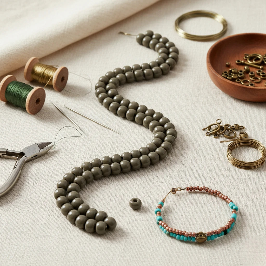 2/0 43020 Preciosa Czech Glass Koraliki Rocailles 6.1mm. Nieprzezroczysty szary.