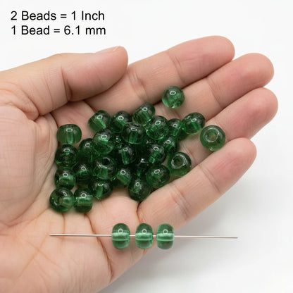 2/0 50100 Preciosa Чехски стъклени Малки Мъниста Рокайли 6.1mm. Прозрачен зелен.