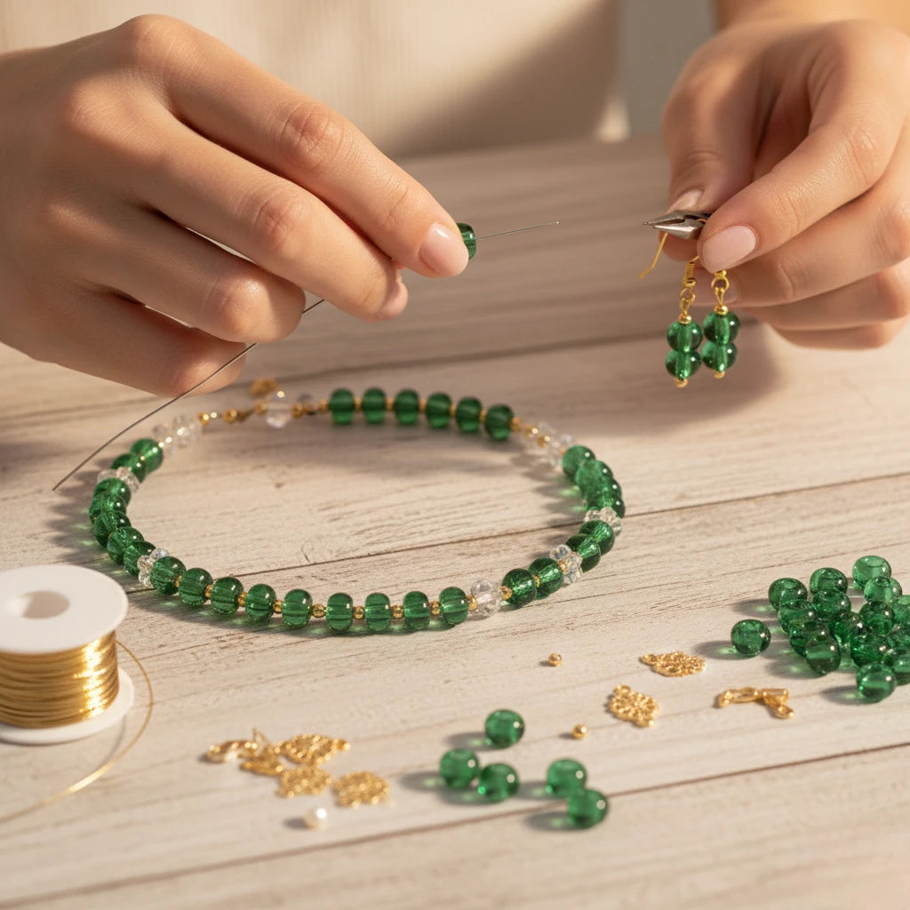 2/0 50100 Preciosa Чехски стъклени Малки Мъниста Рокайли 6.1mm. Прозрачен зелен.