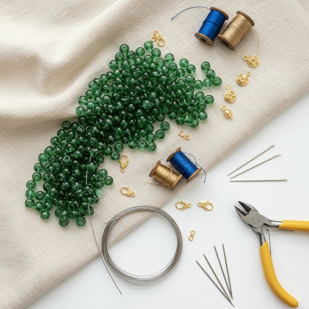 2/0 50100 Preciosa Чехски стъклени Малки Мъниста Рокайли 6.1mm. Прозрачен зелен.