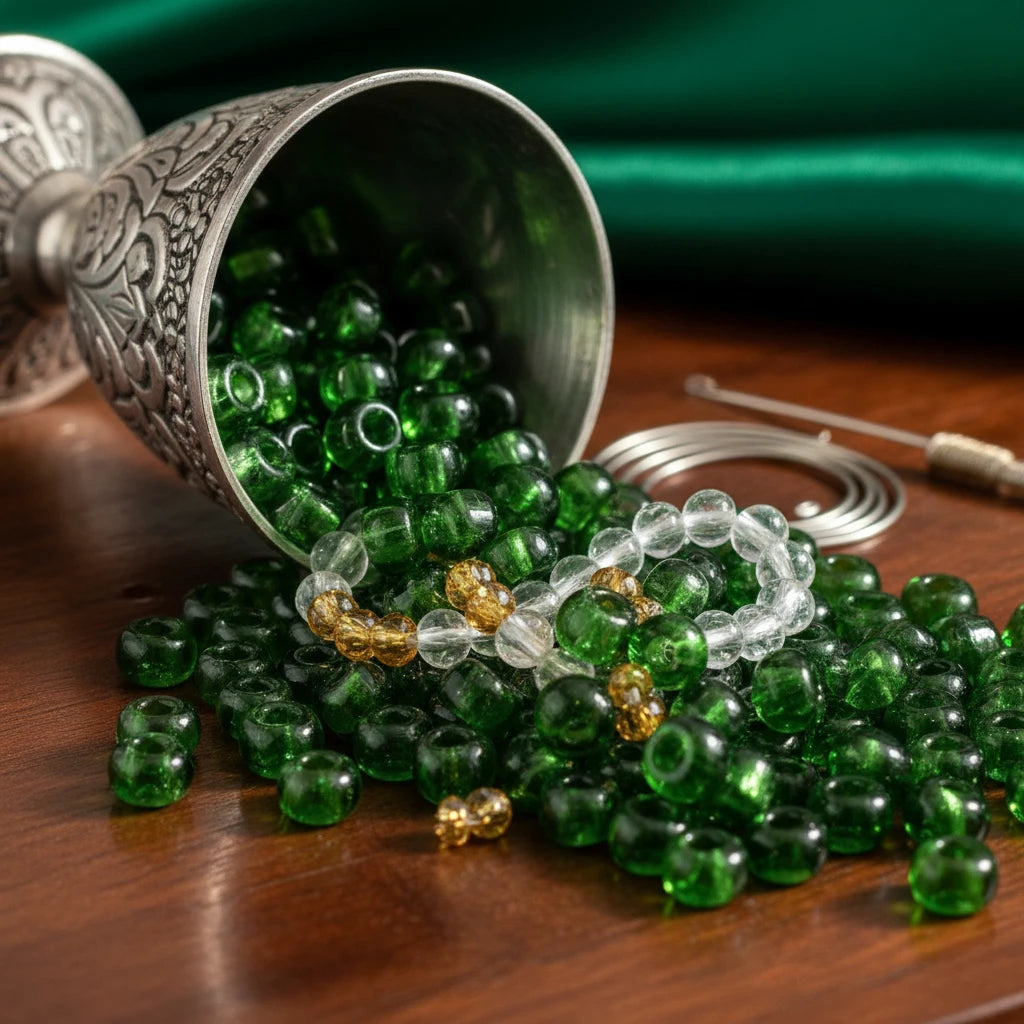 2/0 50120 Preciosa Czech Glass Mărgele Rocaille 6.1mm. Verde Transparent.