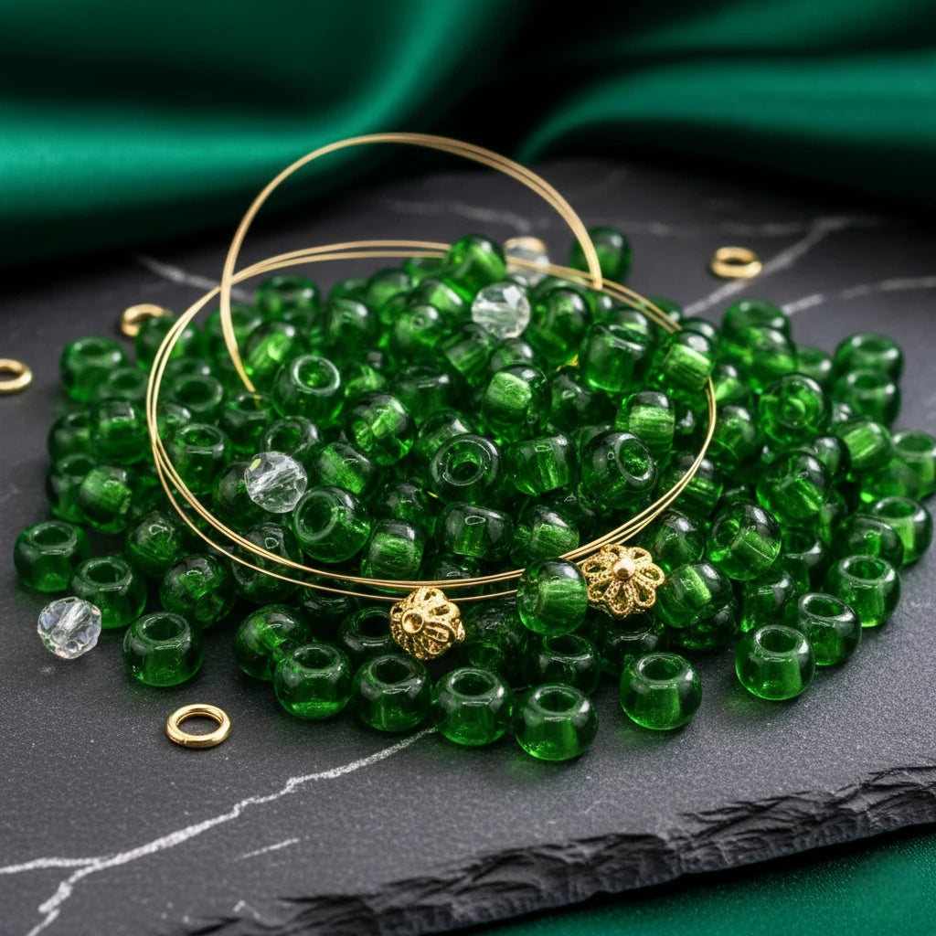 2/0 50120 Preciosa Czech Glass Mărgele Rocaille 6.1mm. Verde Transparent.