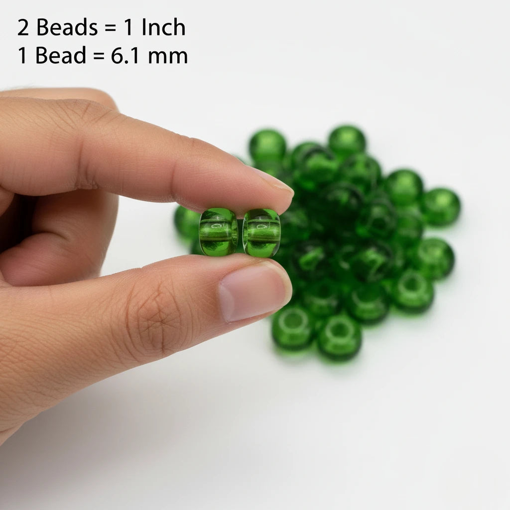 2/0 50120 Preciosa Czech Glass Mărgele Rocaille 6.1mm. Verde Transparent.