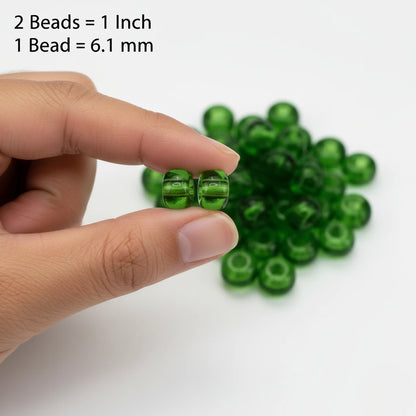 2/0 50120 Preciosa Czech Glass Mărgele Rocaille 6.1mm. Verde Transparent.