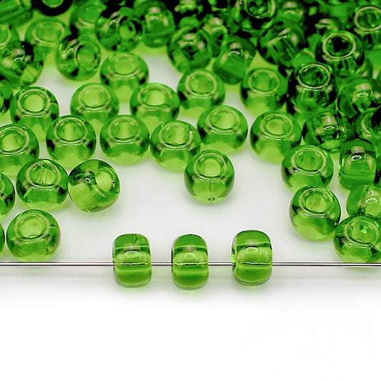 2/0 50220 Preciosa Чешский стеклянный бисер Рокайль 6.1mm. Прозрачный светло-зеленый.