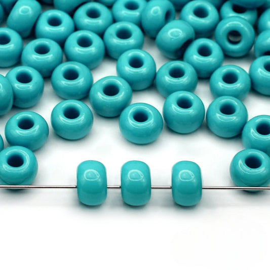 2/0 63030 Preciosa Чехия Стеклянный Бисер Рокайль 6.1mm. Непрозрачный Бирюзовый.