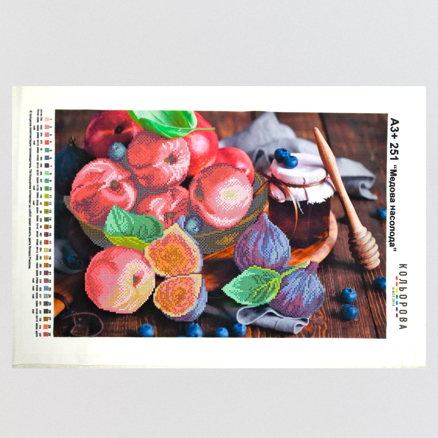 Bead embroidery kit "Peaches Nectorine". Size: 18.9 - 12.6 in (48 - 32сm) - VadymShop