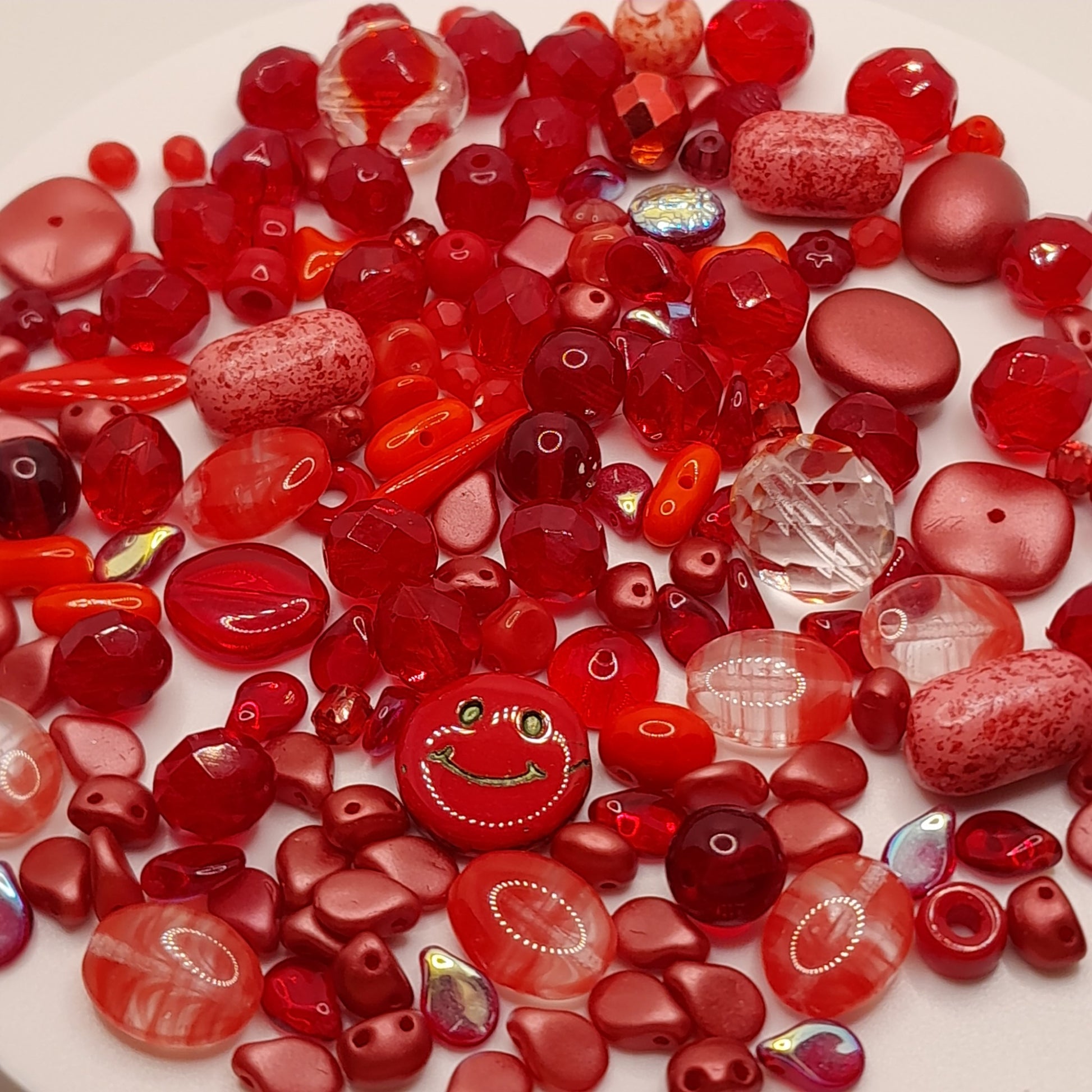 PRECIOSA czech beads "Red" for making bracelets, necklaces, earrings and other jewelry. - VadymShop